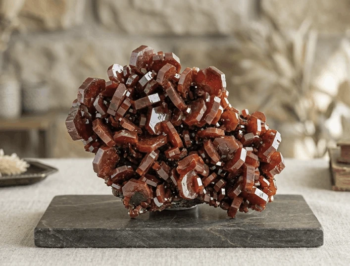Mineralien-Beratung – Vanadinit-Prüfung mit Lupe und Pinzette